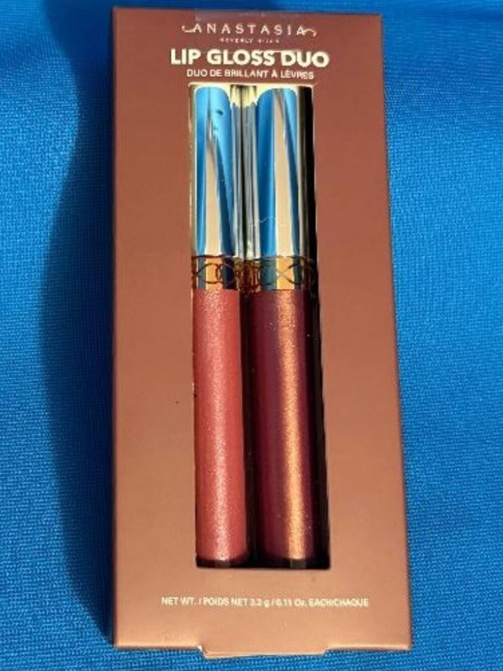 NEW ANASTASIA BEVERLY HILLS HIGH SHINE LIP GLOSS DUO METALLIC ROSE & ST. TROPEZ - Picture 3 of 9